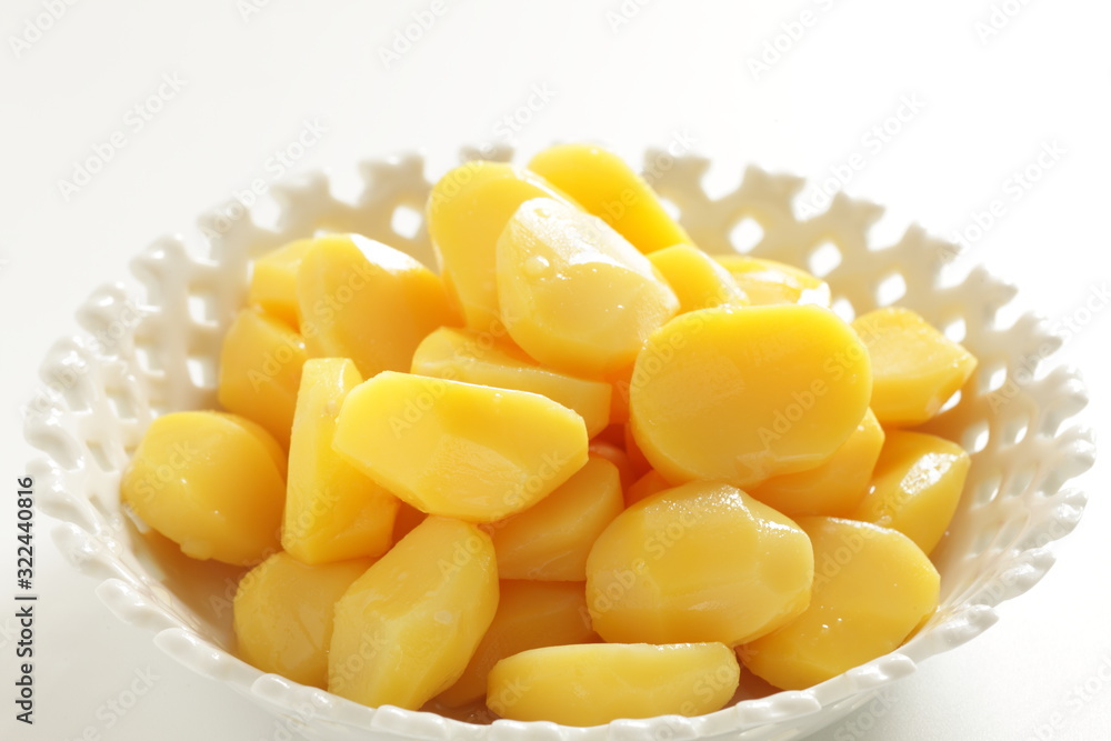 Prepared chestnut on white background with copy space Prepared chestnut on white background with copy space