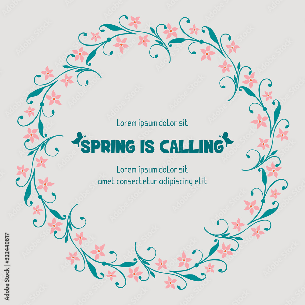 Elegant shape of leaf and flower frame, for spring calling greeting card decor. Vector Elegant shape of leaf and flower frame, for spring calling greeting card decor. Vector