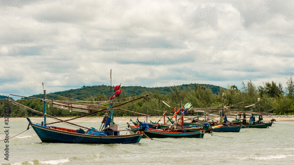 Fishing boats at Pak Nam Pram, Thailand