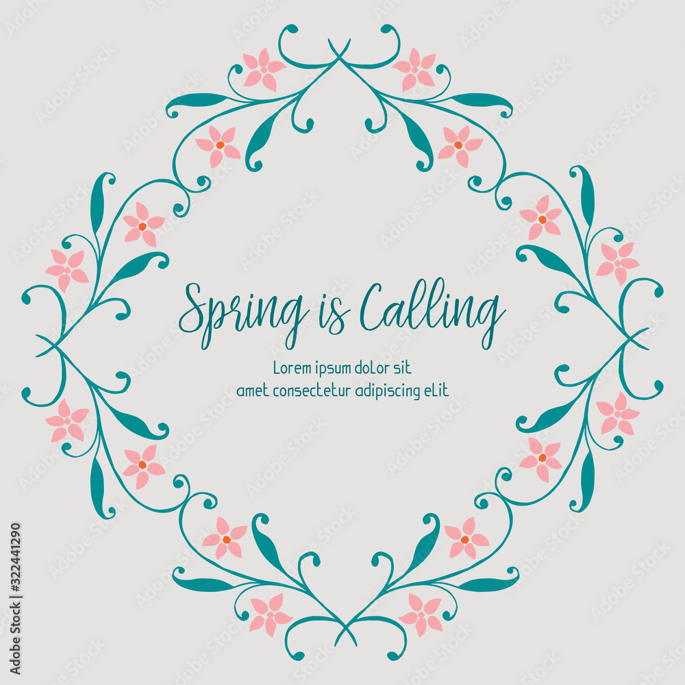 leaf and floral elegant frame, for spring calling greeting card decoration. Vector leaf and floral elegant frame, for spring calling greeting card decoration. Vector