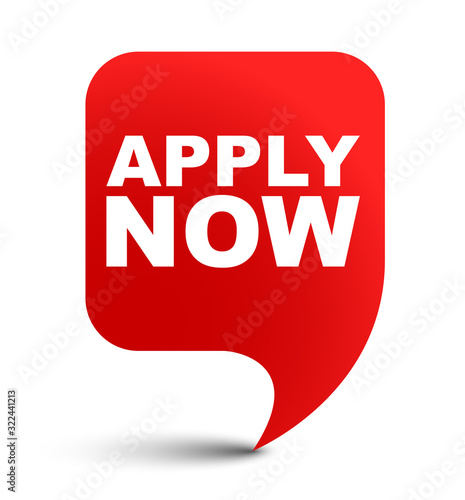 red vector banner apply now