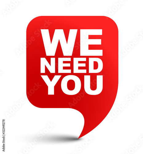red vector banner we need you