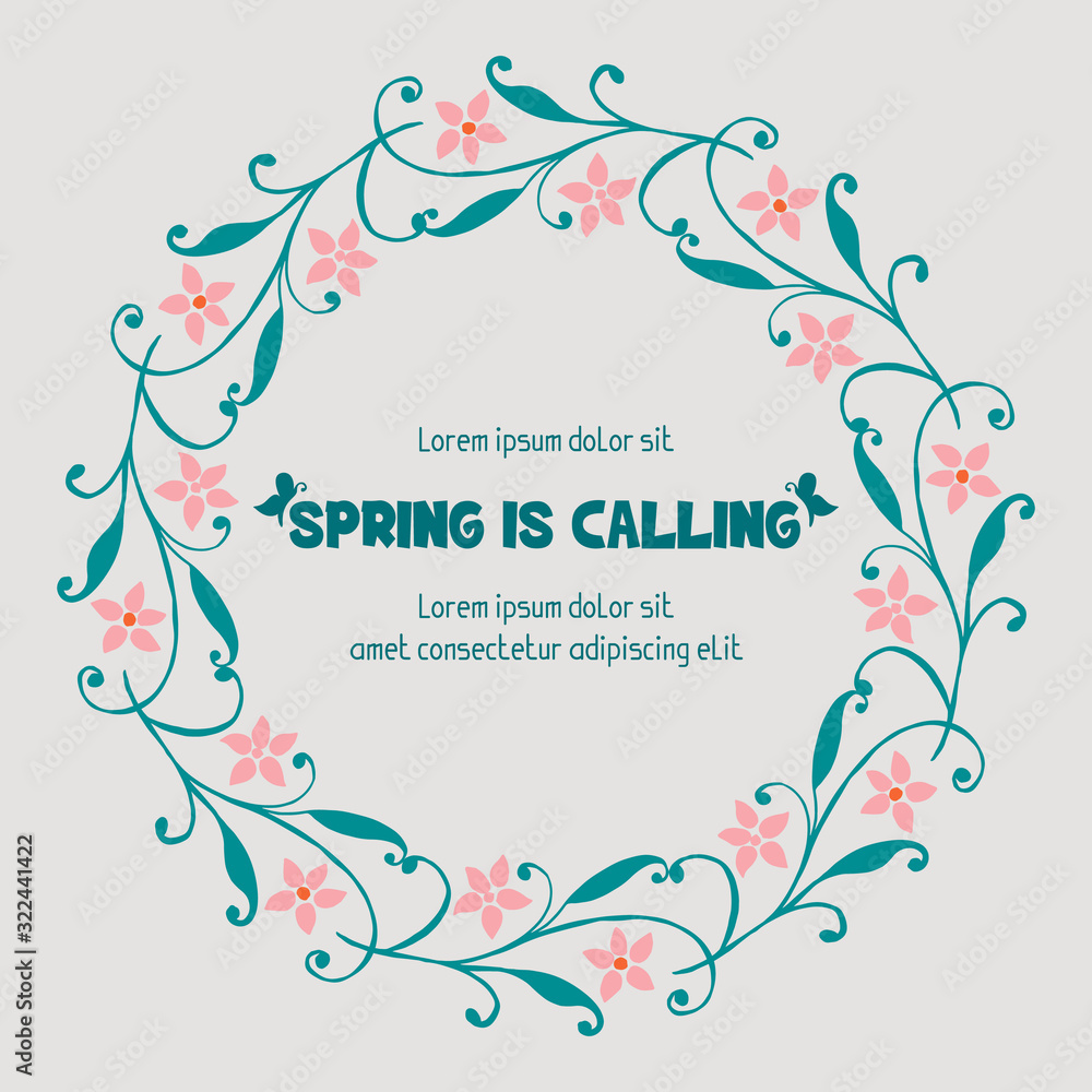 leaf and floral elegant frame, for spring calling greeting card decoration. Vector leaf and floral elegant frame, for spring calling greeting card decoration. Vector