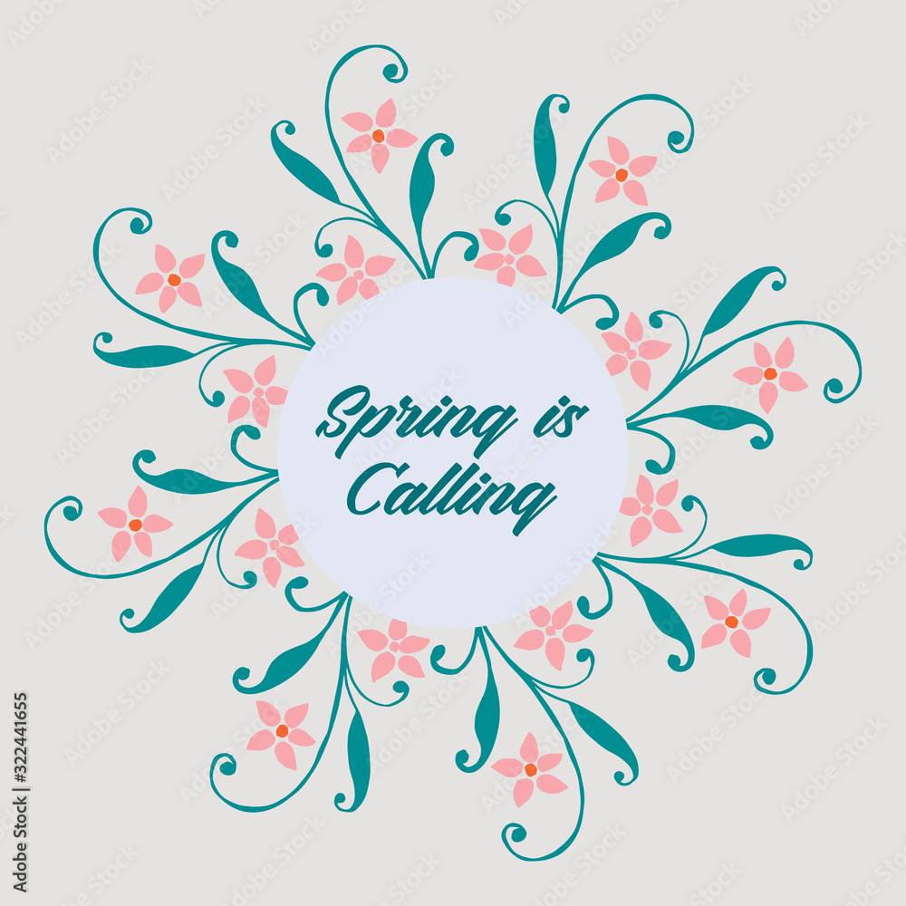 Simple pattern of leaf and floral frame, for seamless spring calling greeting card design. Vector Simple pattern of leaf and floral frame, for seamless spring calling greeting card design. Vector