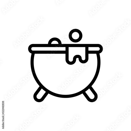 Cauldron magician icon vector. Thin line sign. Isolated contour symbol illustration