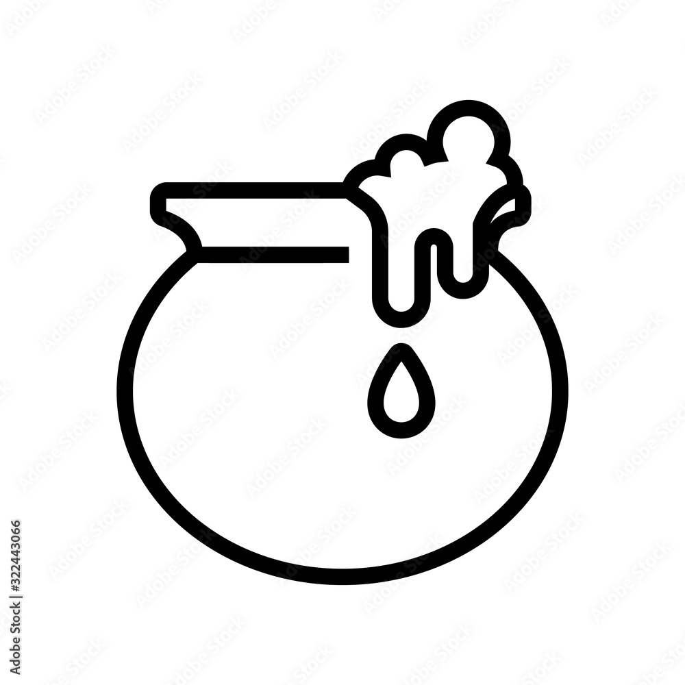 Cauldron magician icon vector. Thin line sign. Isolated contour symbol illustration Cauldron magician icon vector. Thin line sign. Isolated contour symbol illustration