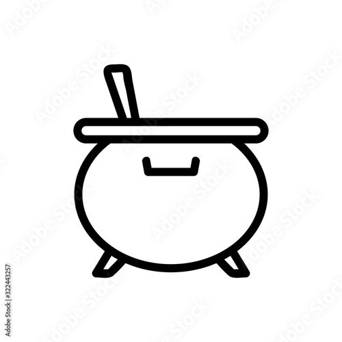 Cauldron magician icon vector. Thin line sign. Isolated contour symbol illustration