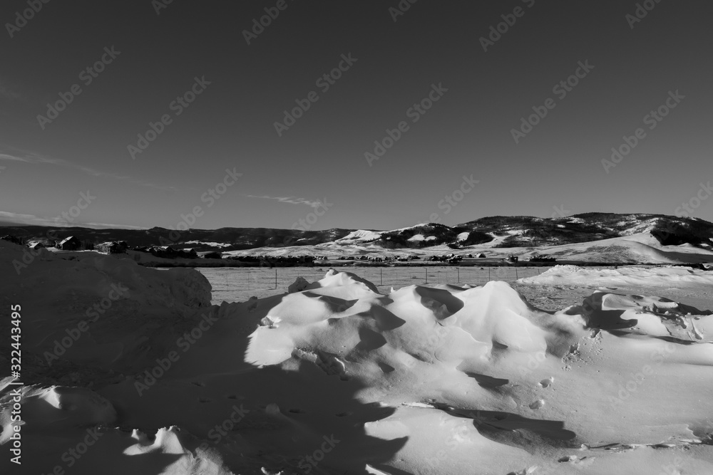 Snow wind drifts in Grand County, Colorado