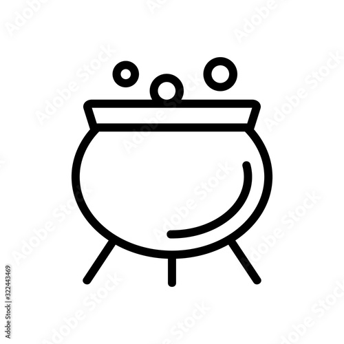 cauldron potion icon vector. Thin line sign. Isolated contour symbol illustration