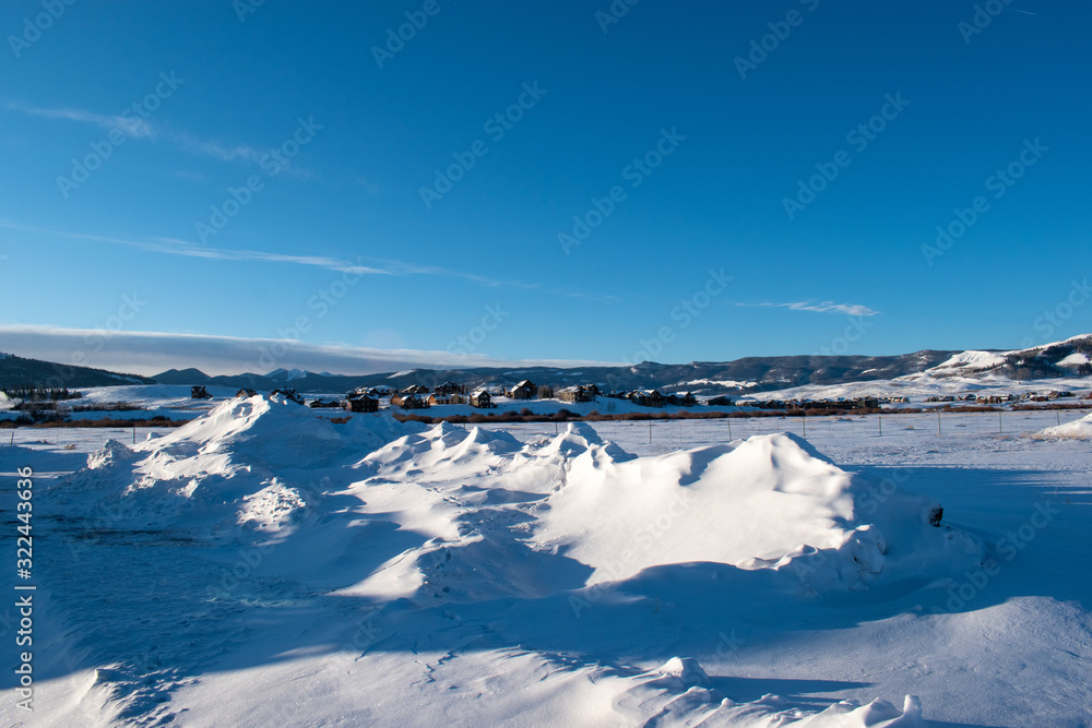 Snow wind drifts in Grand County, Colorado