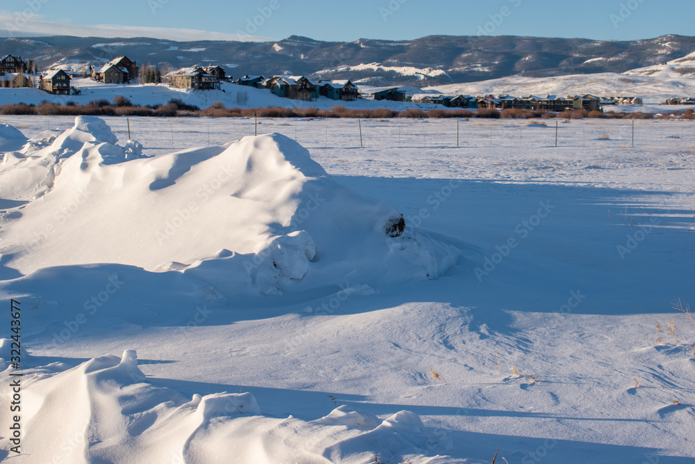 Snow wind drifts in Grand County, Colorado