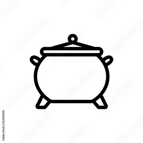 cauldron potion icon vector. Thin line sign. Isolated contour symbol illustration