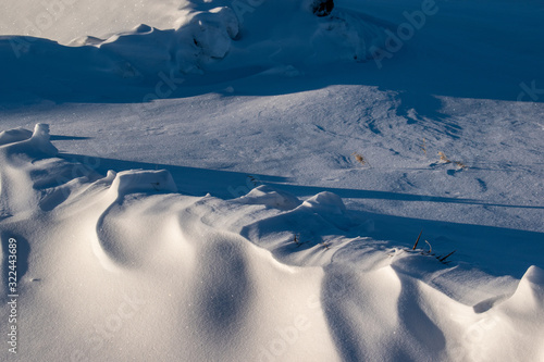 Snow wind drifts in Grand County, Colorado