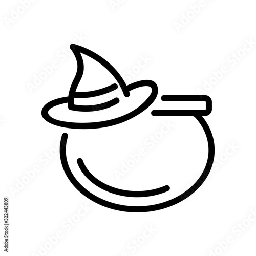 cauldron potion icon vector. Thin line sign. Isolated contour symbol illustration