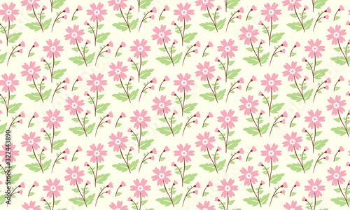Spring floral pattern background, with romantic leaf and floral concept.