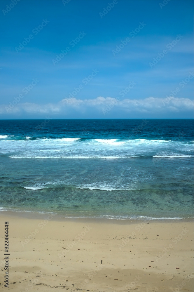 the blue wave on beach