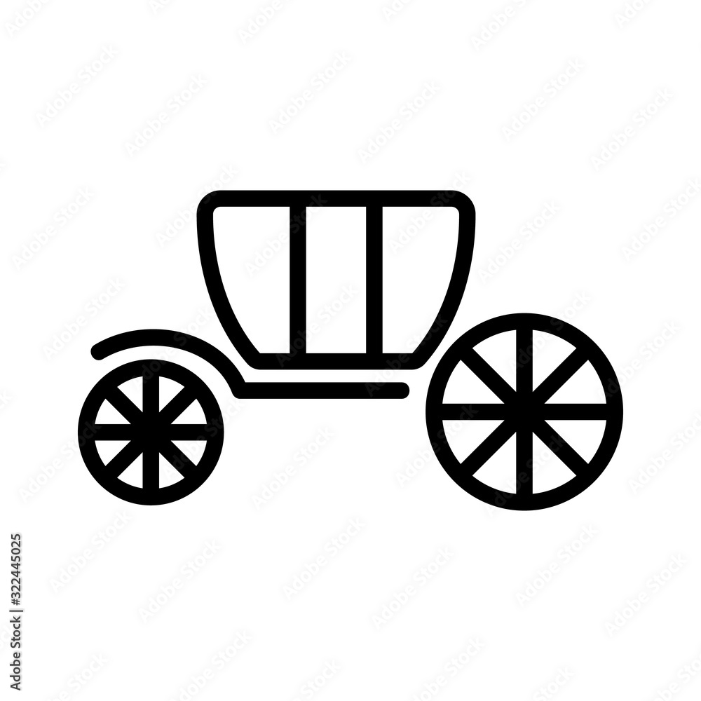 Coach brougham icon vector. Thin line sign. Isolated contour symbol illustration Coach brougham icon vector. Thin line sign. Isolated contour symbol illustration