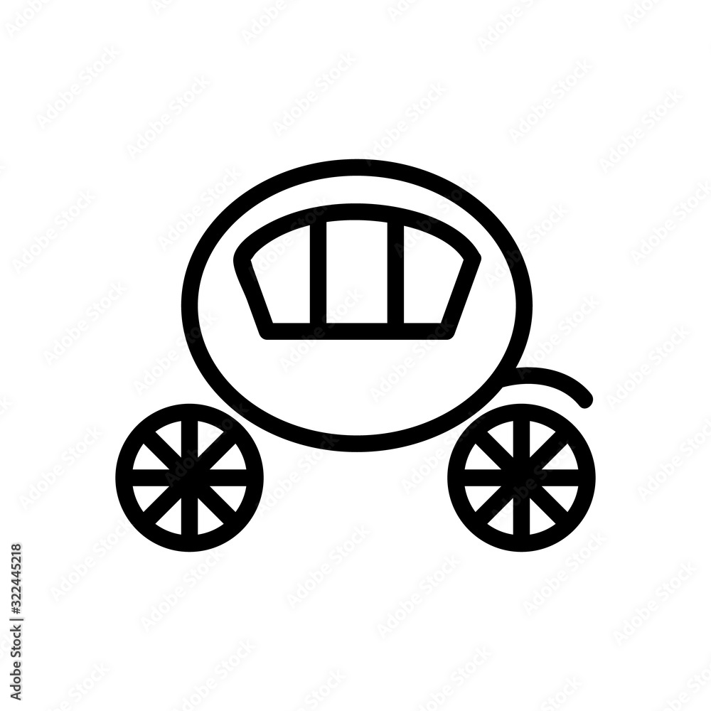 Coach brougham icon vector. Thin line sign. Isolated contour symbol illustration Coach brougham icon vector. Thin line sign. Isolated contour symbol illustration