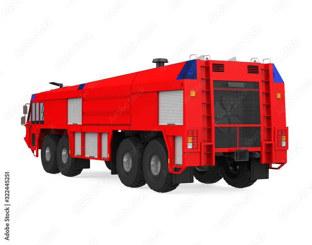 Airport Fire Rescue Car Isolated Airport Fire Rescue Car Isolated