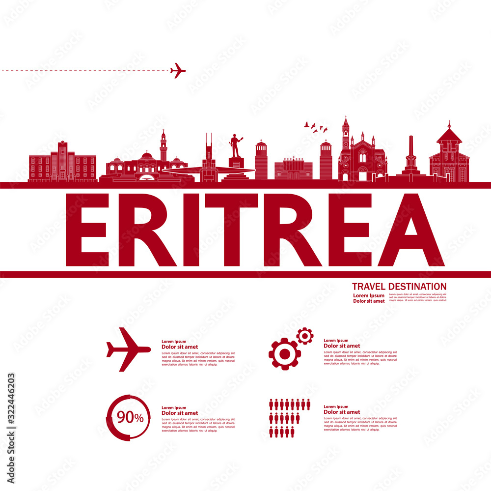 Eritrea travel destination grand vector illustration. 