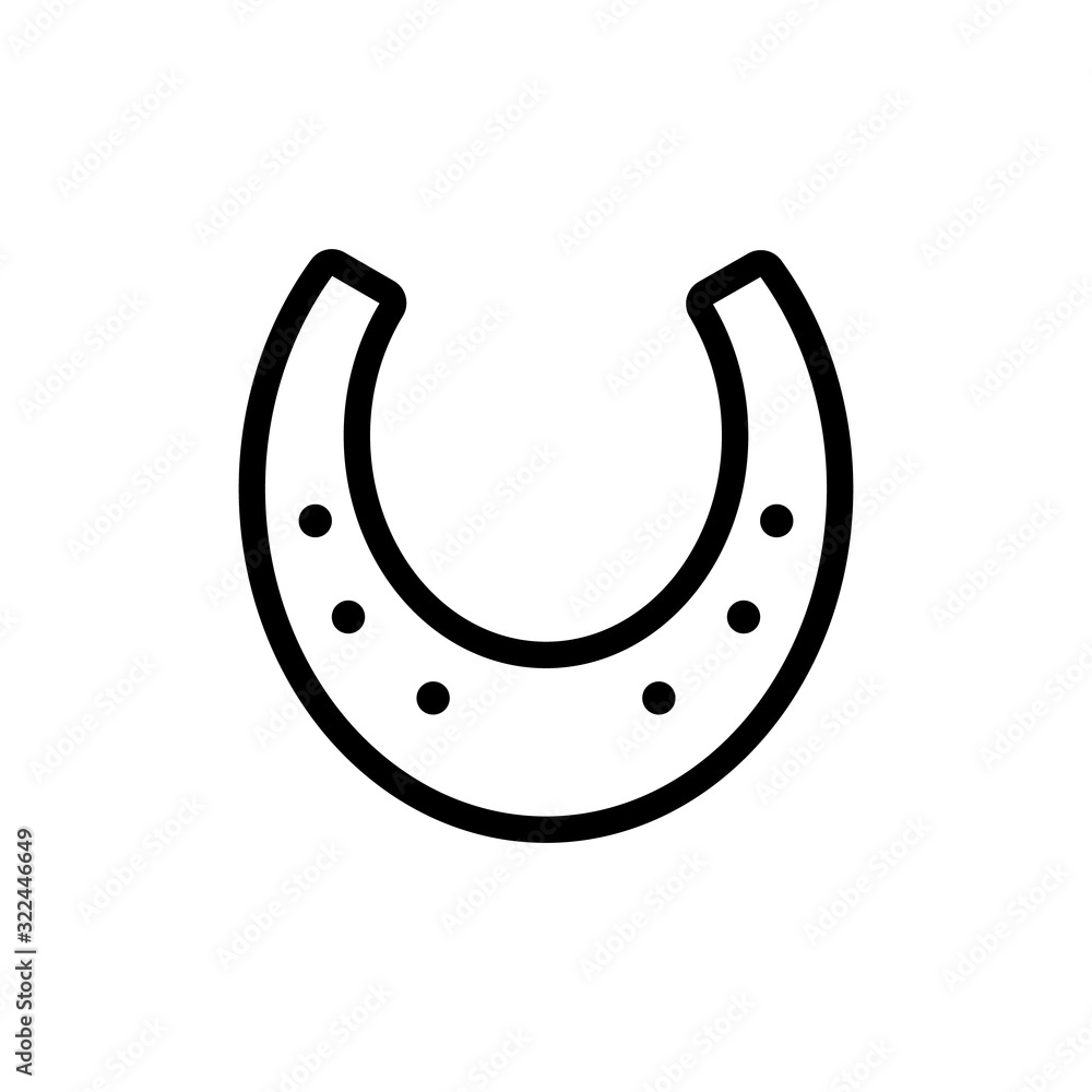 blacksmith horseshoe icon vector. Thin line sign. Isolated contour symbol illustration blacksmith horseshoe icon vector. Thin line sign. Isolated contour symbol illustration