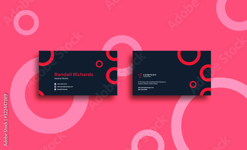 red and elegant business card   photo