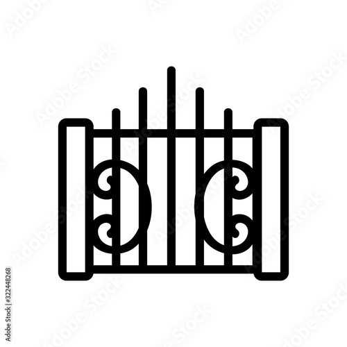 blacksmith fence icon vector. Thin line sign. Isolated contour symbol illustration