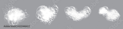 Obraz na płótnie Bath foam soap with bubbles isolated vector illustration on transparent background