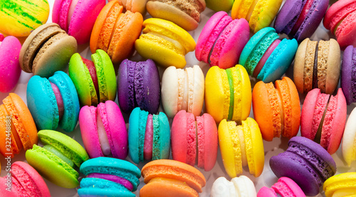 Fotografie, Tablou A french sweet delicacy, macaroons variety closeup