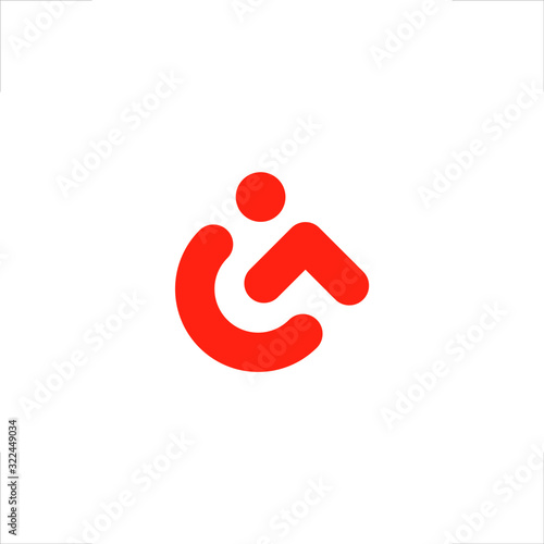 C G letter logo smile face design 