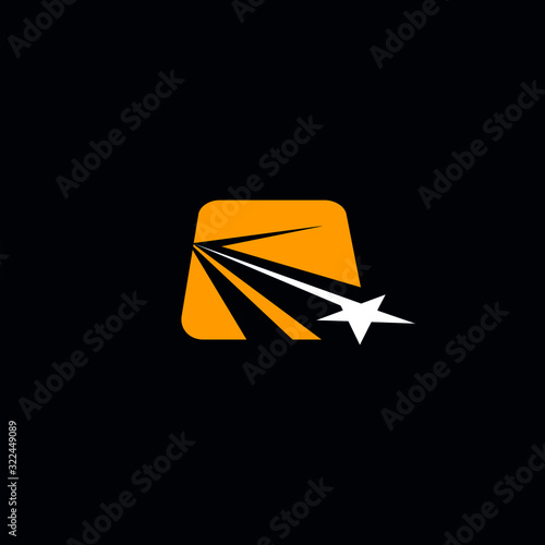 Obraz na plátně road logo star perspectively through the square design