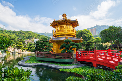 The Golden Pavilion in Nan Lian Garden, Hong Kong photo