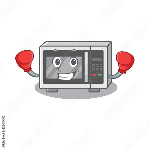 mascot character style of Sporty Boxing microwave