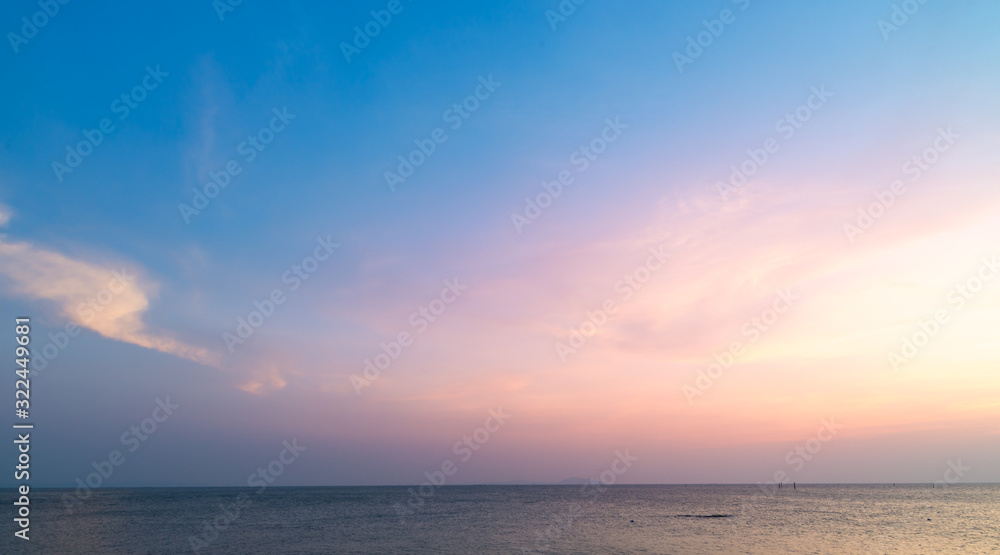 sunset over the sea background.