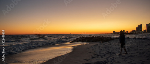 Gulf Beach Waves Sea Sunset