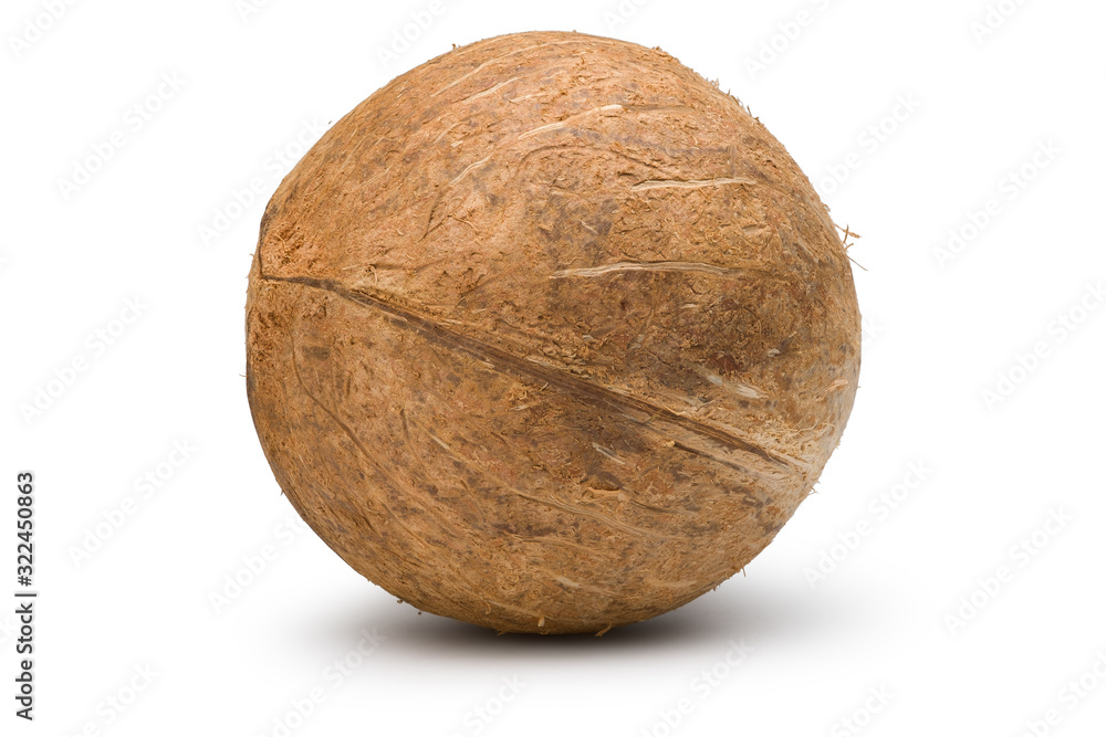 Whole coconut isolated on white background. Coconut shell clipping path. Whole coconut isolated on white background. Coconut shell clipping path.