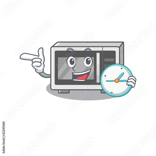 cartoon character the concept microwave having clock