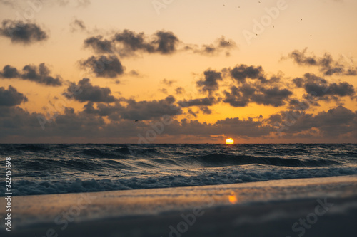 A beautiful sunset from a ground level photo