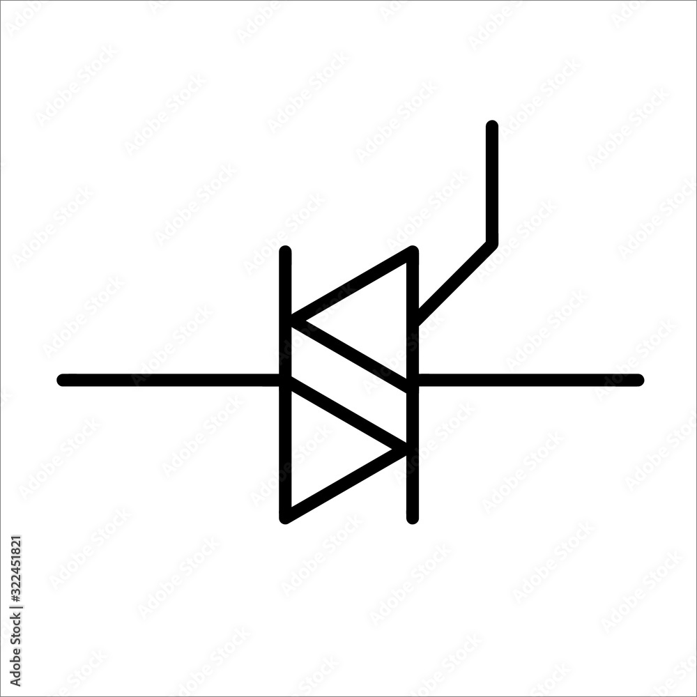 TRIAC Diode Electronic Component Symbol For Circuit Design TRIAC Diode Electronic Component Symbol For Circuit Design