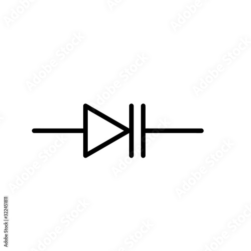 Varactor Diode Component Symbol For Circuit Design