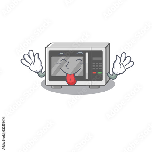 Funny microwave mascot design with Tongue out