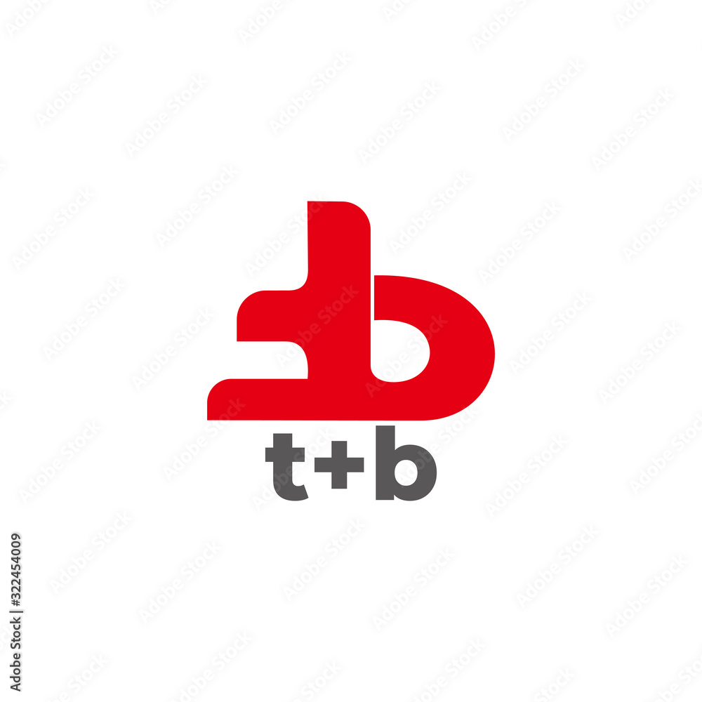 letter tb symbol motion curves simple design logo vector