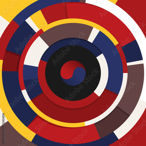 Korean traditional frame design. strip color design frame. vector illustration.