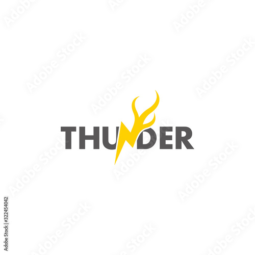 text thunder motion powerful symbol geometric design logo vector