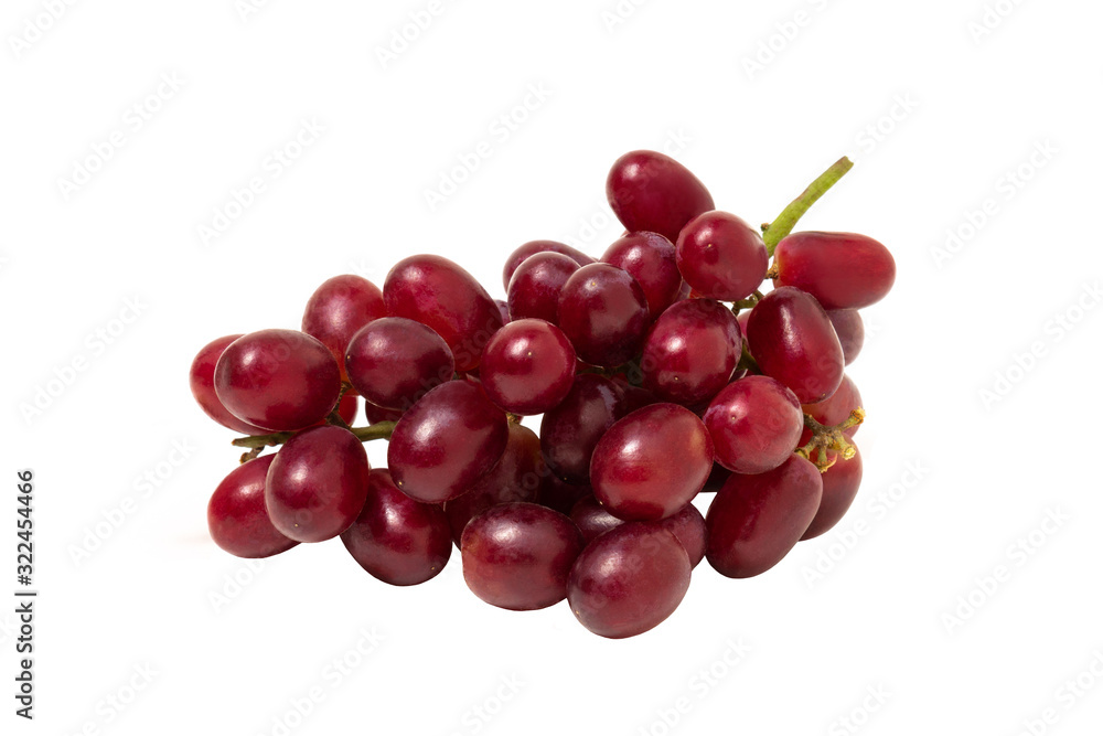 Ripe red Grape isolated on white background.
