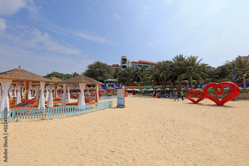 Obraz premium shade on the beach at Wuzhizhou Island，Sanya City, Hainan Province, China