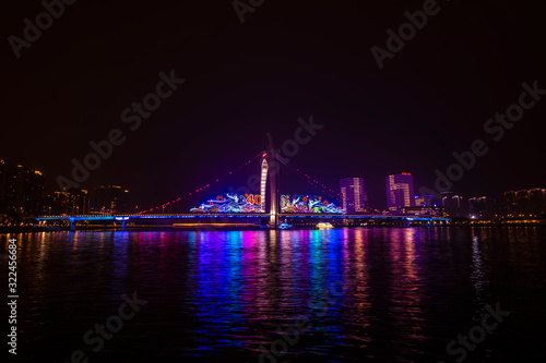 Night of Hunde Bridge  Guangzhou  China