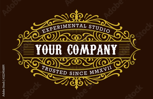 Victorian Decorative Badges Classic Label Hipster Signage Design Element