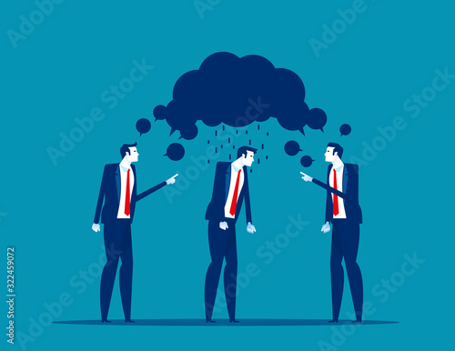 Insults colleagues. Concept office business vector illustration, Angry,
