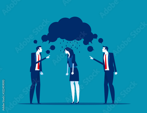 Insults colleagues. Concept office business vector illustration, Angry,